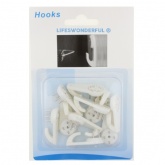 10pcs - White Load-Spreading Picture Hanger Hooks - Small